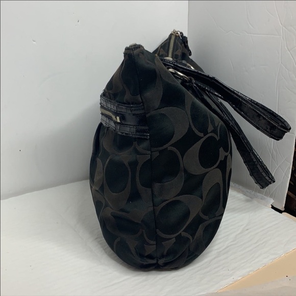 Black Coach Poppy Signature Jacquard Tote F20026 - Picture 4 of 10